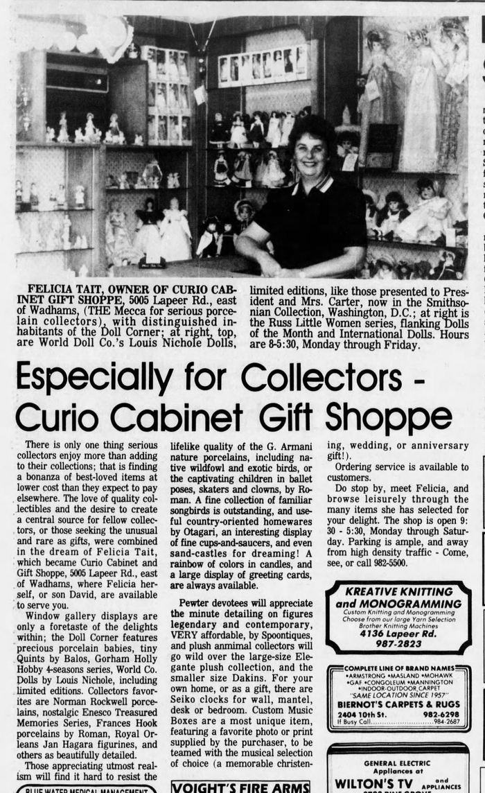 Westgate (Curio Cabinet Gift Shoppe, Westgate Garden Center, Hency Grocery) - Aug 6 1984 Article (newer photo)